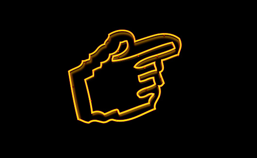 pointing finger neon