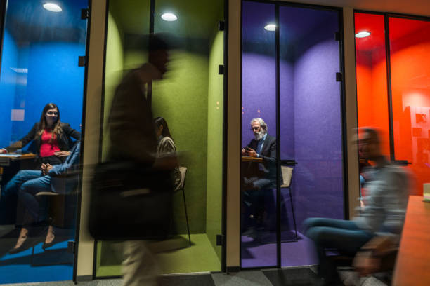 istock Lovely Colorful Private Offices in A Busy Environment 1431798483