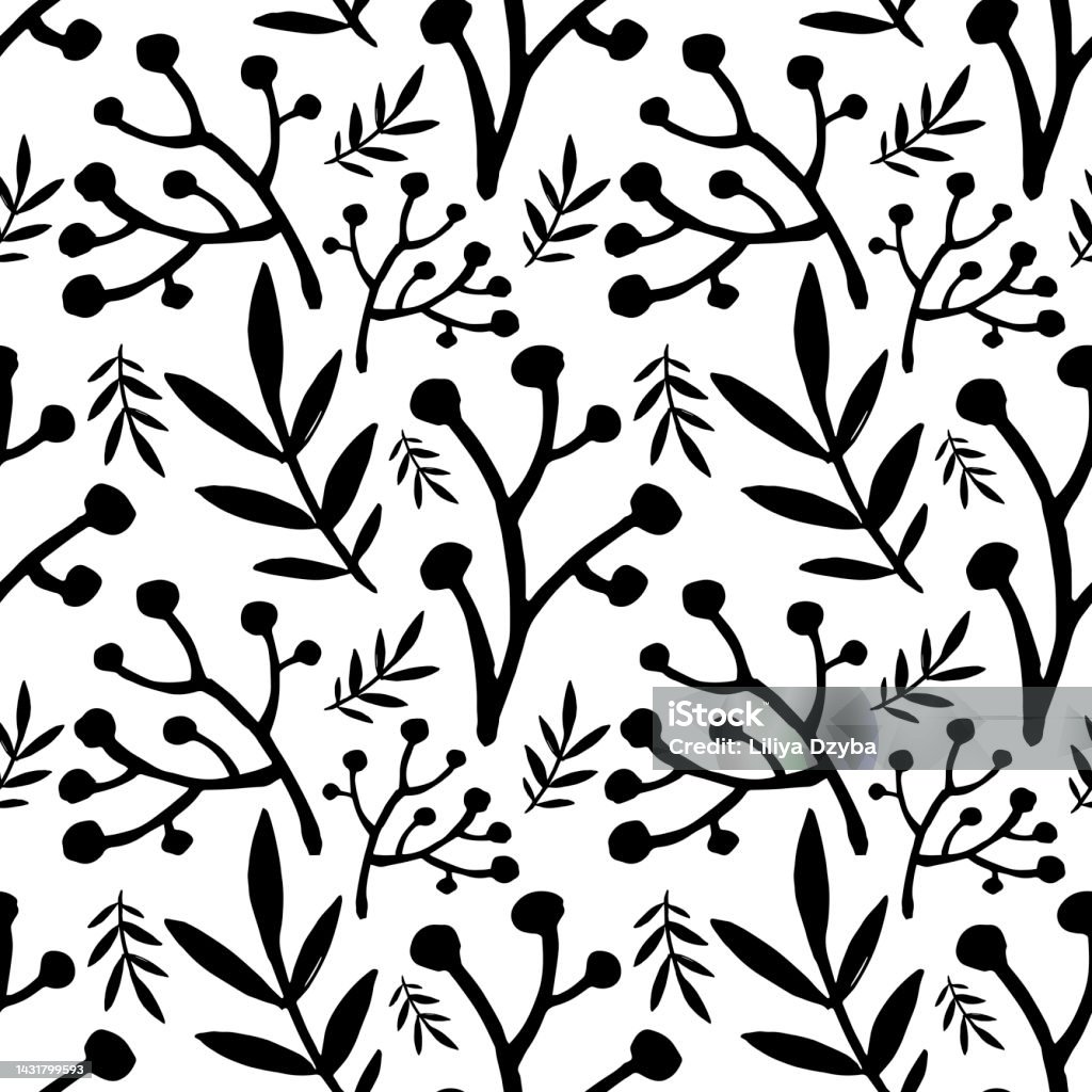 Branches Design Pattern Branches Seamless Background Vector Floral Pattern For Textiles ...
