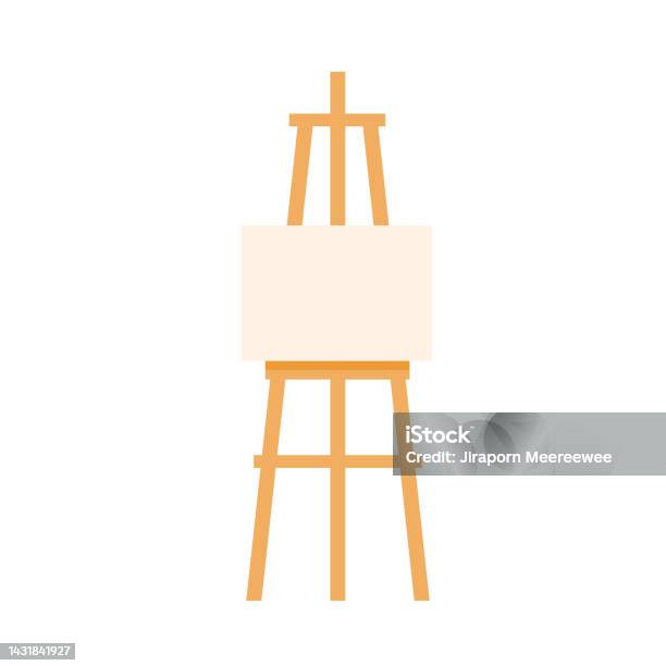 Wooden Easel Template Of A Colored Table And White Paperblank Canvas On A  Painting Easelwhite Drawing Paper Stock Illustration - Download Image Now -  iStock