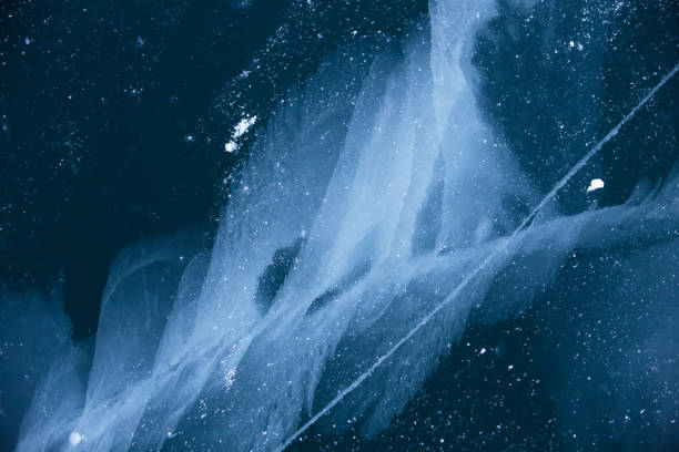 istock Ice of Baikal lake. Top view. Winter texture 1431847548
