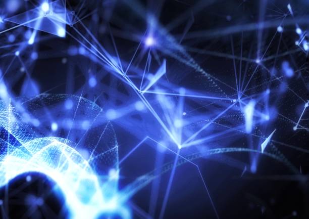 istock 3d illustration of blue light lines connected in technology concept 1431849947
