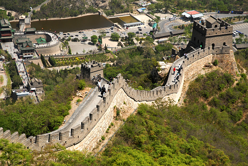 China, June 6, 2014. Tourists visit one of the world heritage wonders of the Great Wall of China or Tiongkok which has a total length of 21,196 kilometers.