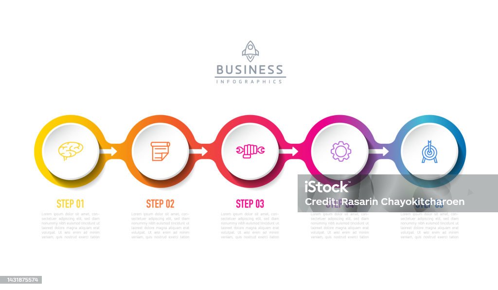 Template Connection Process Circular Connection Steps Infographic Template Stock Illustration ...