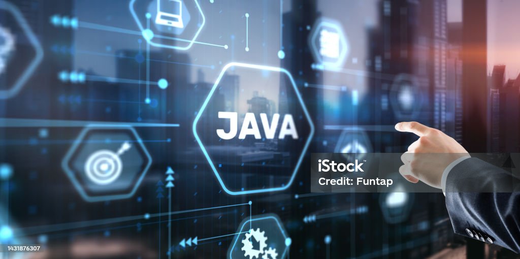 Businessman Clicks Java Programming Language Application Concept On ...