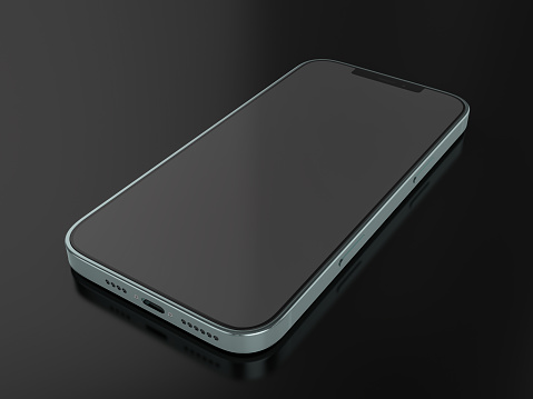 Smartphone on a black background. 3d illustration.
