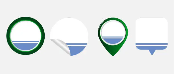 Vector illustration of Altai Republic flag flat icon symbol vector illustration