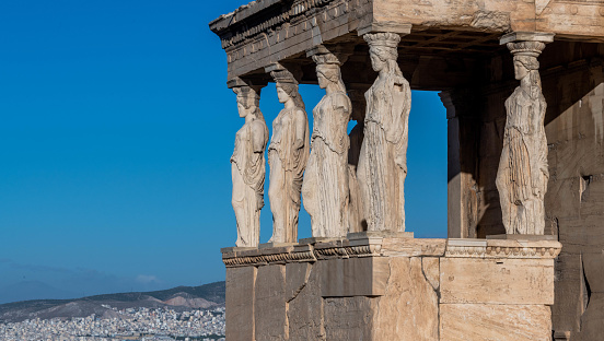 The Erechtheum atop the Acropolis in Athens