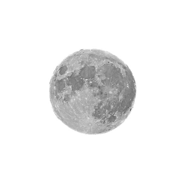 istock Big full moon with a white background and lunar craters can be seen 1431888968