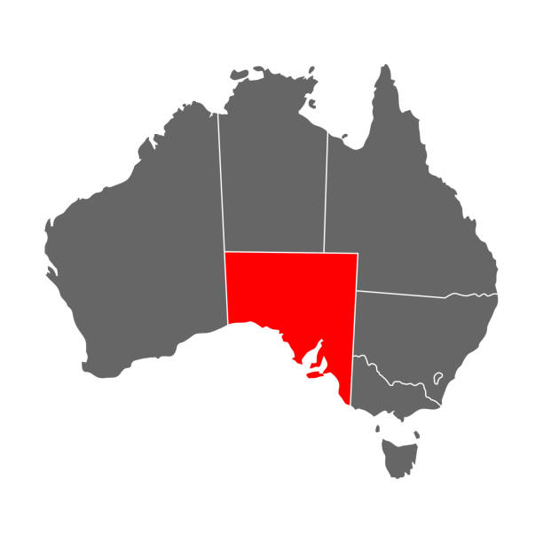 Australia map of South Australia icon, geography blank concept, isolated graphic background vector illustration Australia map of South Australia icon, geography blank concept, isolated graphic background vector illustration . australia cartography map queensland stock illustrations