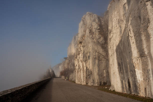 serpentine road winds through mountain