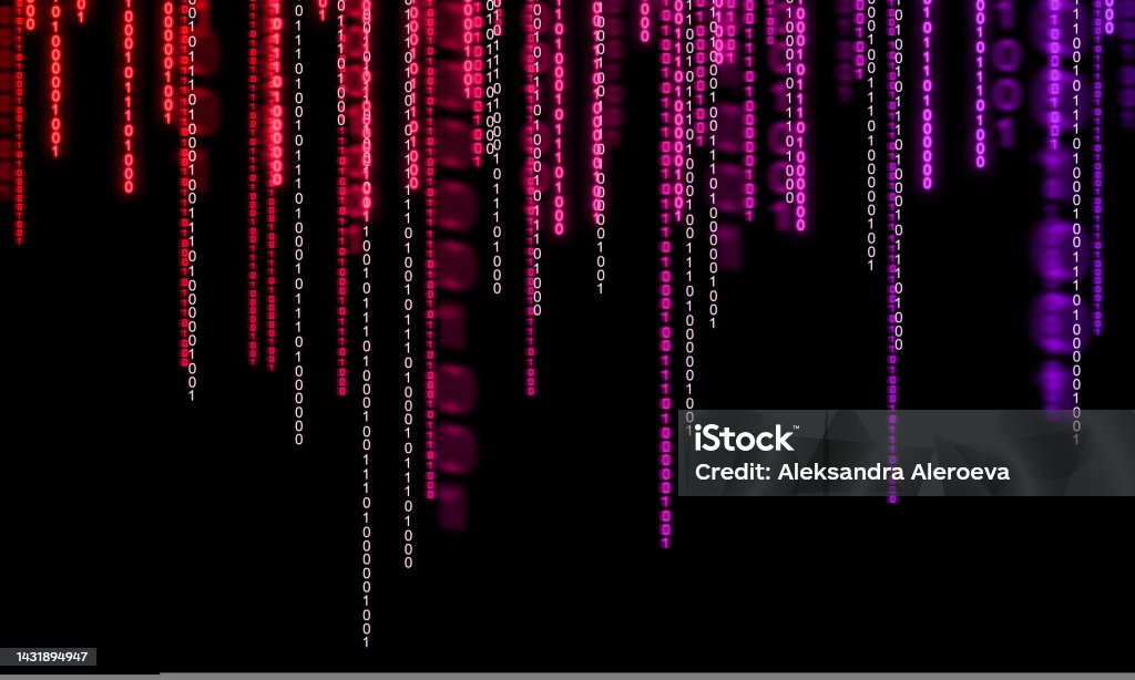Binary Binary Code In Pink And Magenta Gradient Stock Illustration ...