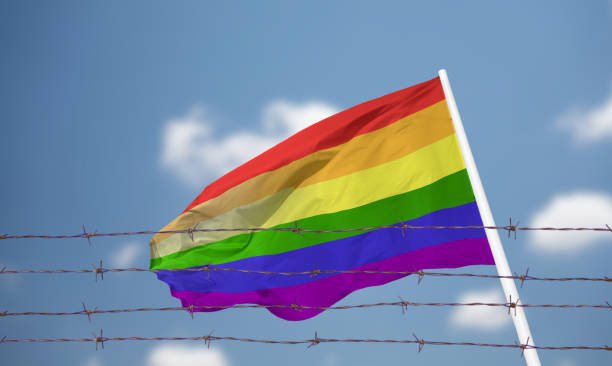 istock LGBTQ flag waving inside a prison with a barbed wire fence 1431898124