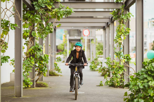 istock E-bike commuter riding to work. 1431903216