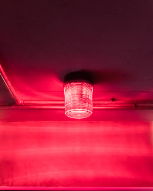 istock Red warning light on the roof, spinning and blinking 1431908055