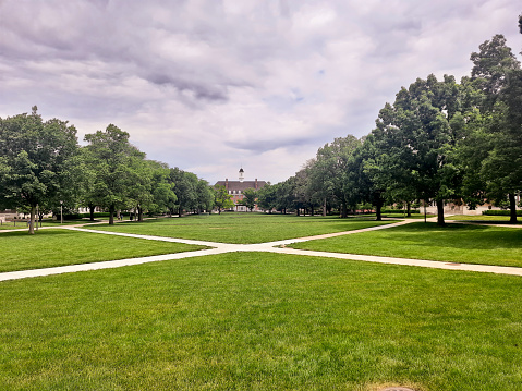University of Illinois Urbana-Champaign - June 5, 2022: Foellinger Auditorium, view from main quad