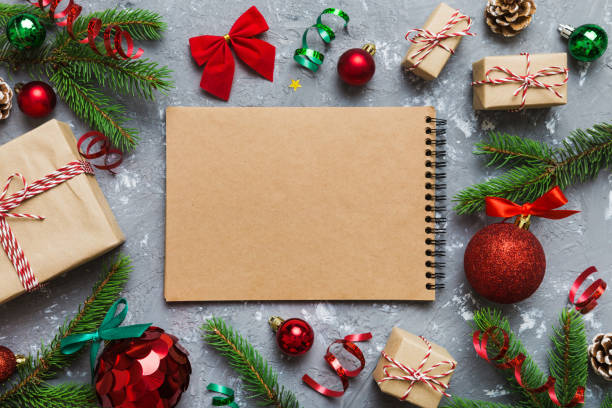 istock Christmas blank greeting card mock-up scene. Creative layout made of Christmas tree branches and paper card note. Flat lay. Nature New Year concept 1431912563