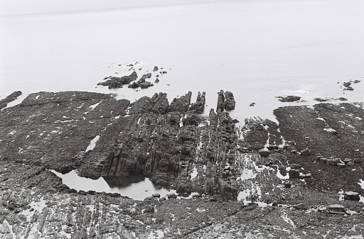 Geology of North Devon by Abbotsham Cliffs, 35mm film.
