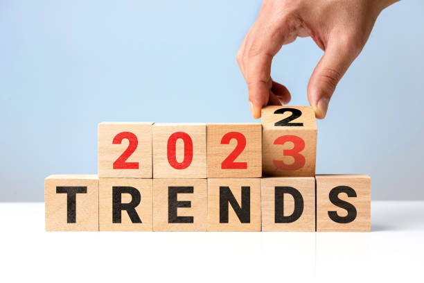 istock 2023 Trends. Trends concept with wooden cubes 1431915391