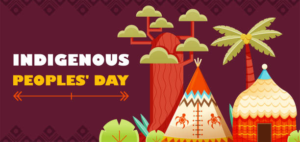Indigenous Peoples Day, Indigenous People's House Indigenous Peoples Day, Indigenous People's House indigenous peoples day stock illustrations