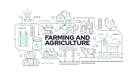 Farming And Agriculture life concept. The design can be edited and the color can be changed. Web design, mobile, poster, book, magazine etc. Simple and stylish design that can be used in many areas.