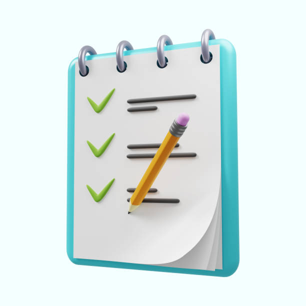 istock To-do list icon. Notepad with completed to-do list and pencil. 3D rendering 1431919796