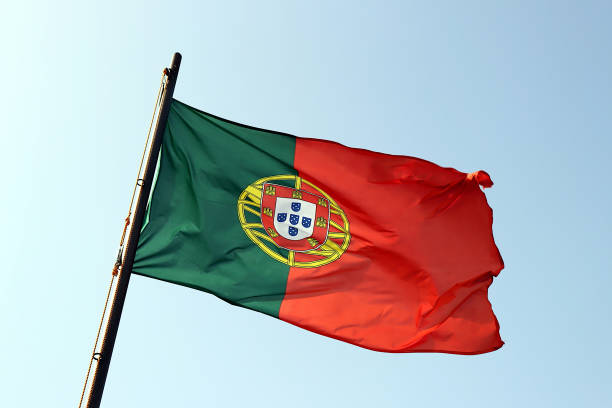 Portuguese flag waving in the wind