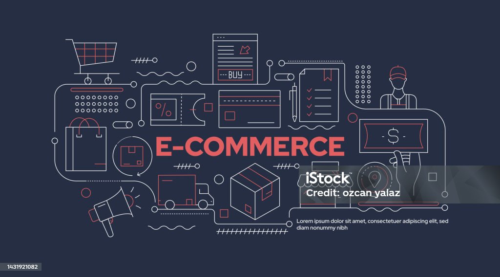 Commerce Life Ecommerce Life Concept The Design Can Be Edited And The Color Can Be ...