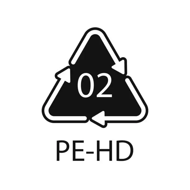 Vector illustration of High-density Polyethylene 02 PE-HD Icon Symbol