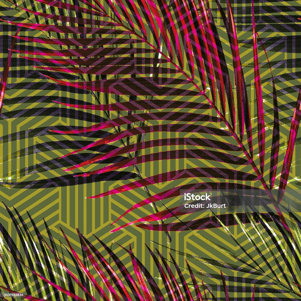 Repeating Pattern Tropical Tropical Palm Repeat Pattern Stock Illustration - Download Image Now ...