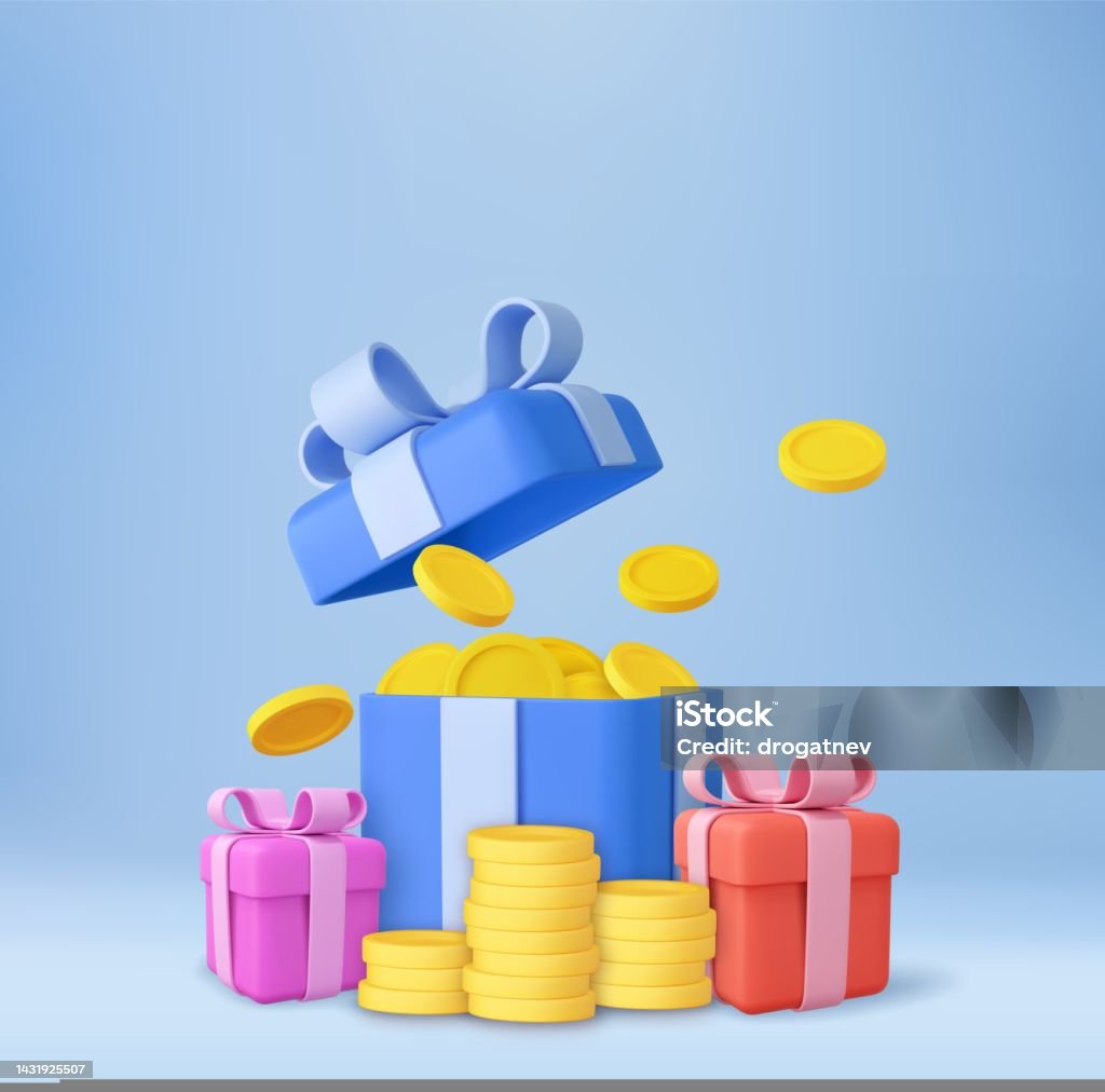 Surprise Incentive 3d Open Gift Box Surprise Stock Illustration - Download Image Now ...