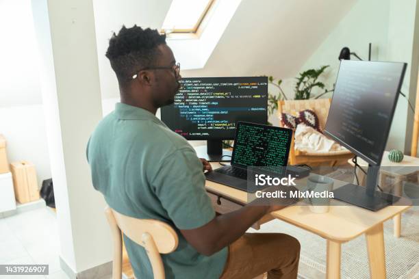 Man Learning Coding Smart Young Man Coding Stock Photo - Download Image Now - Computer ...