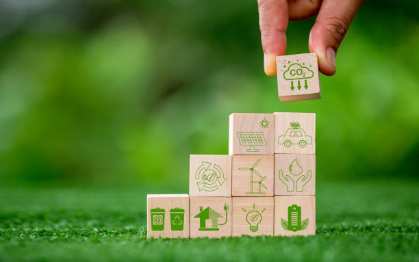 istock Net zero greenhouse gas emissions reduction with carbon credit concept. Reduce carbon dioxide e.g. renewable energy production improve the efficiency of transportation reduce environmental pollution. 1431927904