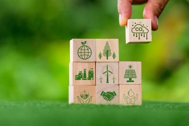 istock Net zero greenhouse gas emissions reduction with carbon credit concept. Reduce carbon dioxide e.g. renewable energy production improve the efficiency of transportation reduce environmental pollution. 1431928035