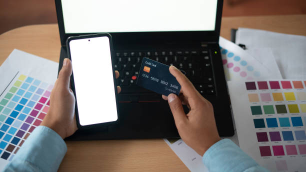 istock Man shopping with credit card 1431939572