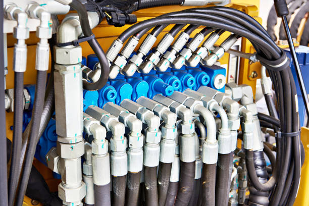 istock Hoses of hydraulic machine 1431940350