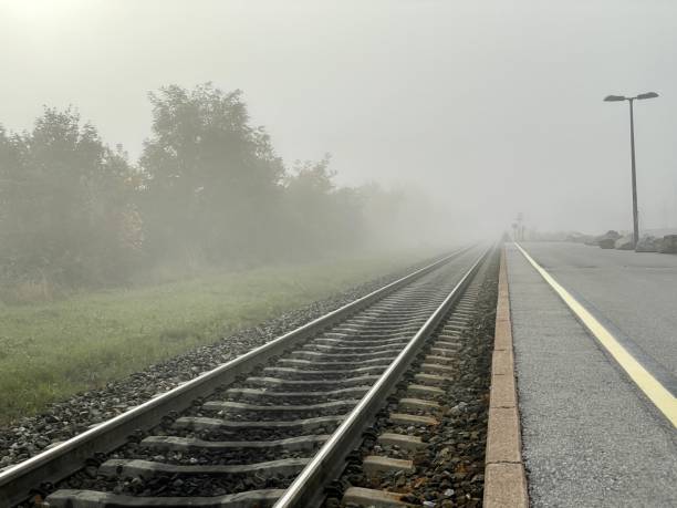 Gloomy weather while waiting at the platform