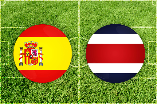 Illustration for Football match Spain vs Costa Rica