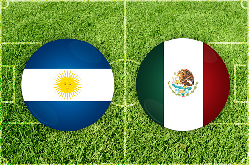 Illustration for Football match Argentina vs Mexico