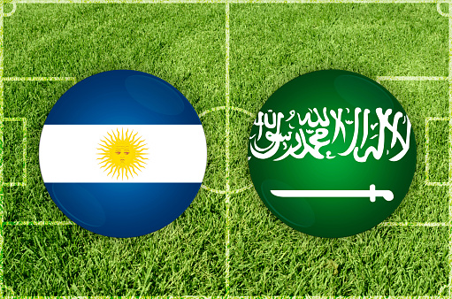 Illustration for Football match Argentina vs Saudi Arabia