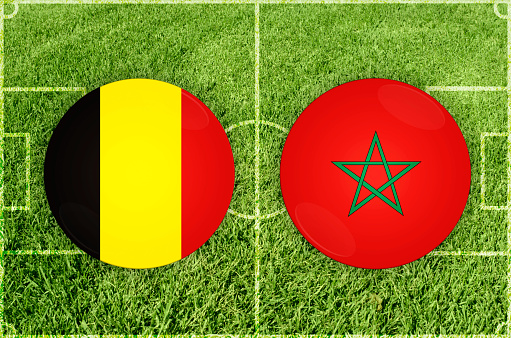 Illustration for Football match Belgium vs Morocco