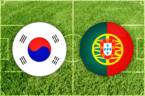 Illustration for Football match Korea vs Portugal