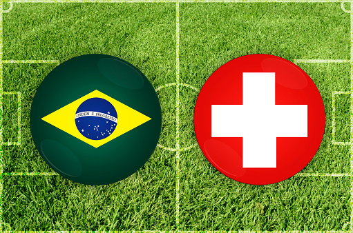 Illustration for Football match Brazil vs Switzerland
