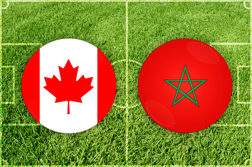 Illustration for Football match Canada vs Morocco