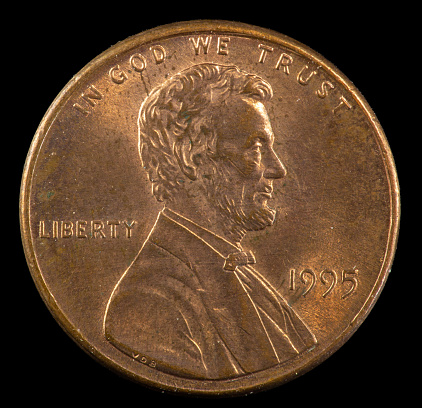 1995 plain US Lincoln cent minted in Philadelphia