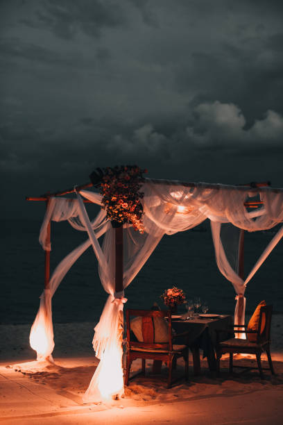 istock Romantic oceanside restaurant for a sunset date on Koh Samui 1431973107