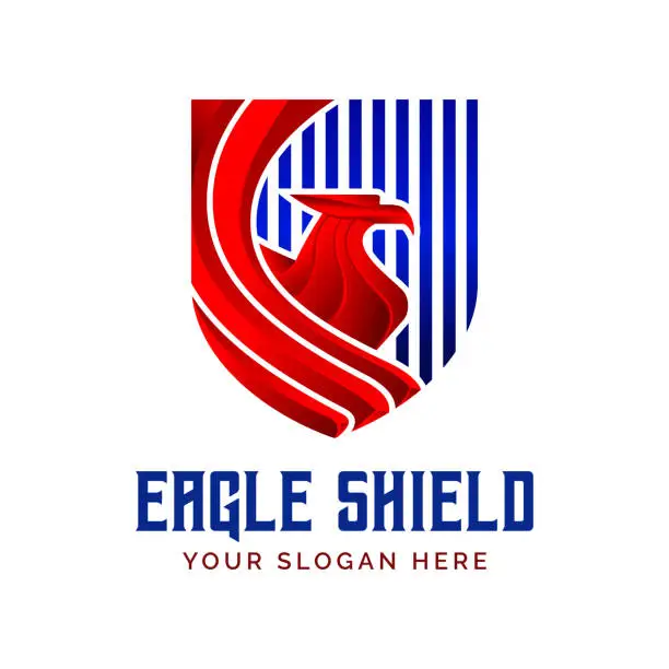 Vector illustration of Shield Eagle vector emblem design illustration template