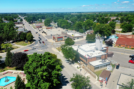 An aerial view of Wallaceburg, Ontario, Canada
