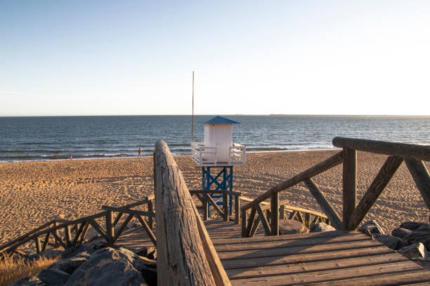 istock Lifeguard tower in Mazagon beach, Huelva, Spain. 1431977521