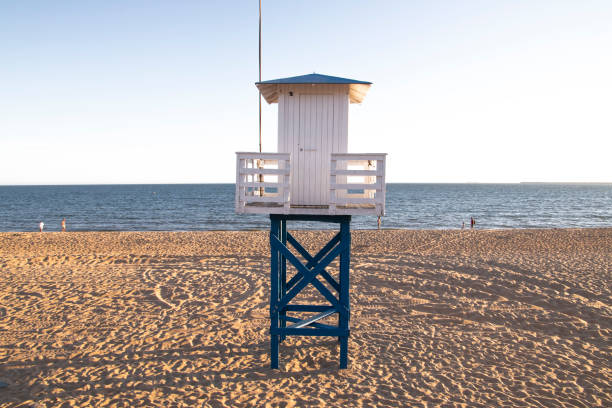 istock Lifeguard tower in Mazagon beach, Huelva, Spain. 1431977531